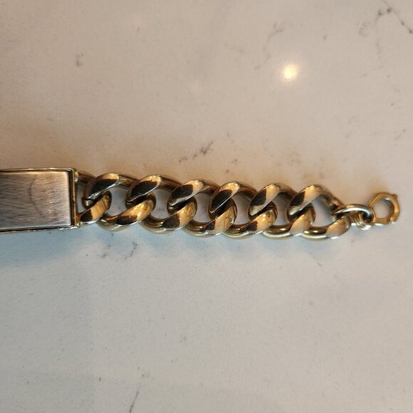 Vintage Speidel USA ID Bracelet Cuban Chain Gold Tone - Picture 7 of 12